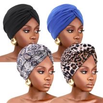 Blumendruck Twist Knot Damen Turban Cap Muslimisches Kopftuch Indische Chemo Cap Weibliche Kopfwickel Bandanas Beanie Haarschmuck