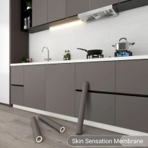 Dicke cremefarbene Wind-Wanddekoration, wasserfeste Tapete zum Abziehen und Aufkleben, Küchenmöbel, ölbeständige Schränke, Schränke, PVC-Aufkleber