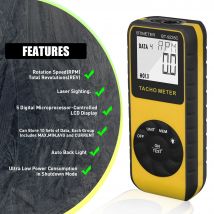 Digitaler Drehzahlmesser, berührungsloser Stroboskop-Drehzahlmesser, 999999 U/min Tachometer, für Hz-Geschwindigkeitstester für den Getriebedruck von Motoren