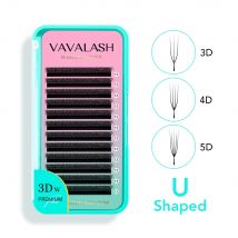 VAVALASH U-förmige 3D 4D 5D Wimpernverlängerung C D Curl Neuer Stil W Bloom Vorgefertigte Fächer Volumenwimpern Natürliche falsche Wimpern aus Nerz