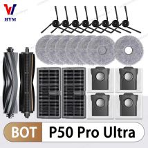 Per MOVA P50 Pro Ultra / P50 Ultra Robot Aspirapolvere Accessori Spazzola Laterale Principale Mop Panno Filtro HEPA Sacchetto per la Polvere Pezzi di Ricambio