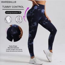 WAREBALL Neue Mode Tie Dye Yoga Hosen Gym Leggings Frauen Nahtlose Hohe Taille Push-Up Sport Strumpfhosen Fitness Workout Leggins