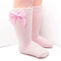 Herbstsocken für Babys von 0 bis 5 Jahren, rote Baumwoll-Weihnachtssocken mit großem Knoten, groß, süß und süß für Kinder von 0 bis 5 Jahren