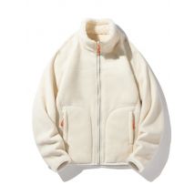 Winter Männer Fleece Jacke Frauen Casual Einfarbig Warme Mantel Flauschigen Korallen Samt Jacke Harajuku Paar Beige Rosa Lila Grün