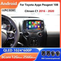 Android 15 Per Toyota Aygo Peugeot 108 Citroen C1 2016 - 2020 Autoradio Multimediale di Navigazione GPS Carplay Auto Player DSP