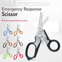 Tijeras de respuesta de emergencia Raptor, tijeras multifuncionales con cortador de correa y rompecristales con funda Compatible
