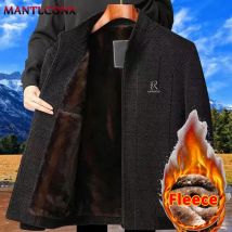Luxus Fleece Innen Herren Winterjacke Casual Herbst Winter Warm Parka Mantel Vintage Herren Wintermäntel Winddichte Oberbekleidung XXXL