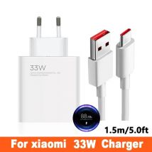 33W Turbo Caricatore Veloce EU 6A Tipo C Cavo Per Xiaomi Redmi Nota 9 10 10S 10X 11 11S 11T K30 K40 K30S Pro Max Ultra 5G