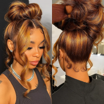 Parrucca 4/27 dell'onda del corpo dei capelli umani 30 pollici 13x4 HD parrucca frontale in pizzo Ombre bionda evidenziare parrucche anteriori dei capelli brasiliani per le donne nere