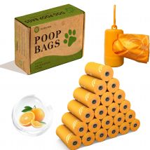 Photodegradable orange dog poop bags with orange fragrance and thickened pet feces garbage bag with dispenser