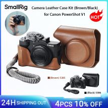 Kit custodia in pelle per fotocamera SmallRig PowerShot V1 per Canon PowerShot V1, con polso Stra e parabrezza peloso Montaggio rapido magnetico