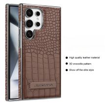 Hochwertige Lederhalter galvanisierte Handyhülle für Samsung Galaxy S25 S24 S23 Ultra S24 S23 Plus Halterung magnetische Abdeckung
