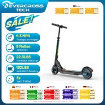 EVERCROSS TECH EV06C Monopattino Elettrico per Bambini, Pieghevole 6,5'', Fino a 15 KM/H, Display LED, Luci Colorate, Scooter Leggero per Bambini 6-12 Anni
