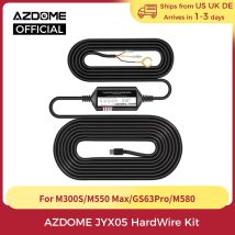 Azdome JYX05 Kit cavo rigido per registrazione DVR per auto con porta di tipo C per M300S/GS63Pro/M27/M560/M580 Protezione a basso vol 12V-24V in 5V2.5A out