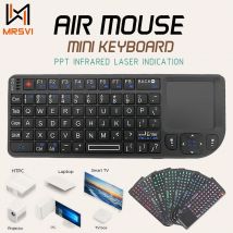 MRSVI A8 Mini tastiera wireless 2.4G 7 colori retroilluminati Touchpad Air Mouse con indicatore a infrarossi per Android TV Box PC, ufficio