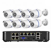 8MP 4K Ai Human Detection Security Camera System POE NVR Kit CCTV Video Record Outdoor Home Audio CCTV Surveillance Camera