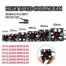 25/30/40/50mm RC Ventola 5-12V DC 16380RPM Dissipatore di Calore Vento Alto Raffreddamento Rapido Spina Futaba 30/60/120/150A ESC 36/42mm Motore Auto Parte