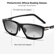 Photochrome Bifokale Lesebrille Männer Frauen Anti-blau Licht Multifunktionale Lesebrille Aluminium Magnesium Sport Brillen