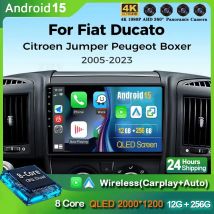 Android 15 Per Fiat Ducato 2005-2023 Citroen Jumper Peugeot Boxer Dodge Ram 2500 Wireless Carplay Android Auto Multimediale 4G GPS