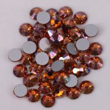 ss3-30 Shiny Amber Glue On Flat Back Crystals / Non Hotfix Rhinestones