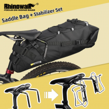 Rhinowalk-alforja de bicicleta + juego de estabilizador, resistente al agua, 13L, gran capacidad, más estable para bicicleta de montaña y de carretera, puede adaptarse al portabotellas