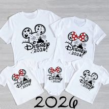 2026 Disney Trip Mickey Minnie Mouse familia camisas a juego algodón papá mamá Bro Sis niños camiseta peleles de bebé ropa a juego
