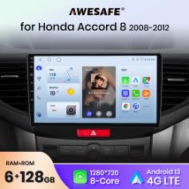 AWESAFE Autoradio Wireless CarPlay Android Auto per Honda Accord 8 2008 2009-2012 GPS Navi SWC FM BT Plug and Play DSP Stereo