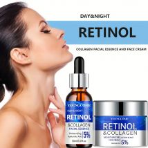 Retinol-Creme-Serum-Kombi-Set, sperrt die Feuchtigkeit, repariert die Haut, glättet Falten, erhöht die Elastizität für jüngere, gesondere Haut
