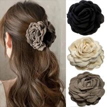 Französisch Stoff Rose Blume Haar Klaue Clips Für Frauen Mädchen Haar Clip Haarspange Haarnadeln Haar Klemmen Kopfbedeckung Haar Zubehör Geschenk