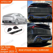 For Tesla New Model Y Juniper 2025 Rear Bumper Spoiler Lip Launch Protection Plate Diffuser ABS Carbon fiber Cover Accessoris