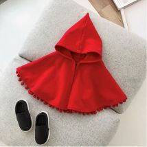 Nuove neonate mantello rosso di Natale mantello invernale per bambini mantello con cappuccio carino caldo giacca per bambini costume da festa di Natale vestiti per bambini