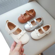 Kleinkinder Mädchen Lederschuhe für Hochzeits feier leichte weiche Qualität mit Bogen knoten einfache Mode Herbst Kinder Wohnungen 21-34