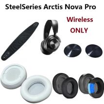 Original-Ohrpolster, geeignet für SteelSeries Arctis Nova Pro kabellose Kopfhörer, Ersatz-Ohrpolster, Ohrenschützer, Kopfbalkenkissen