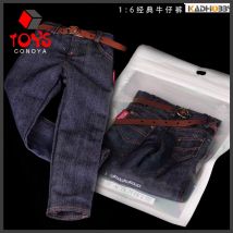 1/6 Bilancia Maschio Classico Jeans Pantaloni di Jeans Pantaloni Vestiti Modello Misura 12 pollici Soldato Muscolare Action Figure Corpo Bambole