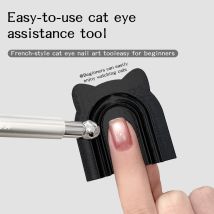 kaniu PETG Cat Eye Auxiliary Tool, Professional Portable Nail Art Kit, Glass Mirror Cat Eye Effect DIY Nail Salon Specialized
