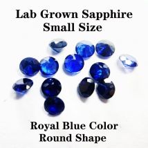 Pietre preziose di piccole dimensioni di colore blu reale di forma rotonda di zaffiro coltivate in laboratorio per orecchini fai-da-te che realizzano orecchini estremamente lucidi