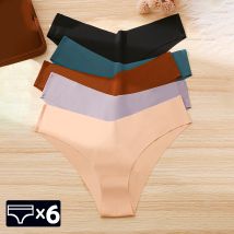 WarmSteps 6 Teile/satz Damen Höschen Nahtlose Unterwäsche Sexy Bikinis Eis Seide Weiche Atmungsaktive Dessous für Frau Unterhose Tangas