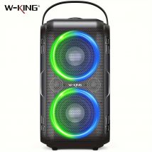 W-KING 80W RMS Party przenośne głośniki Bluetooth bezprzewodowy Boombox/4 przetworniki (2*4.04''