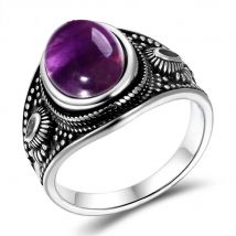 Nasiya Natural Amethyst S925 Silver Jewelry Rings Men For Women Party Wedding Anniversary Engagement Gifts Fine Jewelry