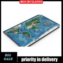 MOC City Farbige Karte Modell Baustein Set World Ocean Collection Serie Spielzeug Geschenke