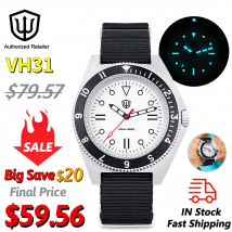 Watchdives WD1972 Quarzuhr VH31 Sweep Sekundenwerk Saphirglas BGW9 Leuchtende 20Bar wasserdichte Vintage Herrenuhren