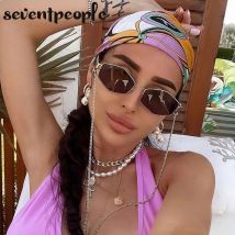 Fashion Small Irregular Sunglasses Women 2026 Luxury Brand Designer Trendy Polygonal Sun Glasses Ladies with Metal Eyewear Chain