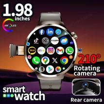 Orologio intelligente Amoled da 1,98 pollici con smartwatch Netcom completo 4G/5G con 210 °   Telecamera rotante Android 13.0 Doppio sistema GPS 1900mAH Batteria