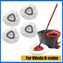 Panno per mop bianco di ricambio Ricariche per mop in microfibra Testina di ricambio per panno per mop rotante per testine di ricambio per mop Vileda O-cedro
