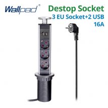 Wallpad Pull Pop Up Desktop Socket 3 gniazda 2.4A USB Charge Ports 2M Przedłużacz Wysuwany