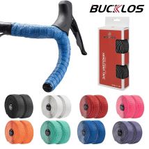 BUCKLOS taśmy na kierownicę roweru szosowego PU Shock uchwyt rowerowy taśma na kierownicę z zatyczkami końcowymi antypoślizgowe antywibracyjne paski Bartape