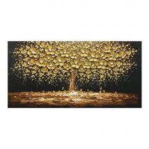Mintura,Handmade Knife 3D Gold Tree Oil Painting on Canvas,Abstract Wall Picture,Modern Home Decoration,Flowers Art Poster,Mural