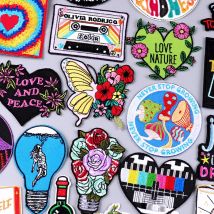 Schmetterling gestickte Patches für Kleidung Cartoon Herz Patch Eisen auf Patches auf Kleidung DIY Näh applikation Abzeichen für Kleidung