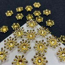10/15mm Über 100 stücke Silber Goldene Acht Klaue Eisen Kleine Blume Einfache Perle Kappe DIY Schmuck Armband ornament Zubehör