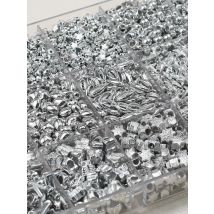 CCB Beads Stars Heart letter COIN Spacer Loose Beads White K Color Plated For Jewelry Making DIY Bracelet Necklack Pendant